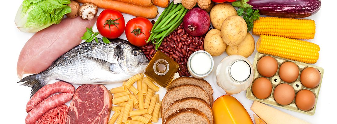 variedad de alimentos para llevar una dieta equilibrada