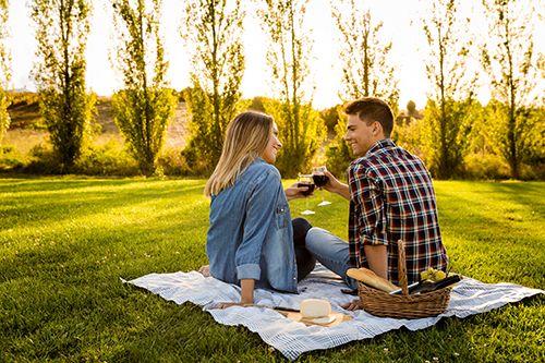 pareja haciendo picnic, estilo de vida