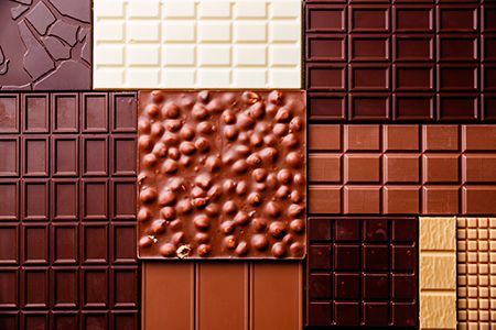 diferentes tabletas de chocolate