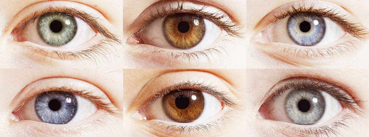 operación color de los ojos: diferentes ojos con diferente color del iris