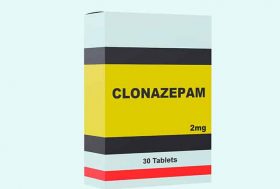 Clonazepam, Qué es y efectos secundarios: caja de medicamento de clonazepan