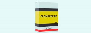 Clonazepam, Qué es y efectos secundarios: caja de medicamento de clonazepan
