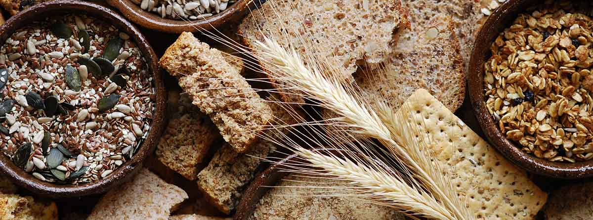 fibra en cereales como el trigo cebada, pan