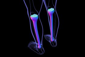 ilustración sobre los huesos tibial