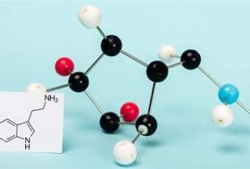 Maqueta de la molécula de la serotonina