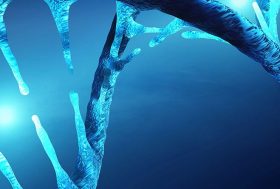 Imagen 3D de una cadena genética